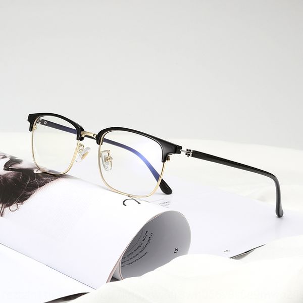 

2019 new half- frame frame tr90 + metal eyebrow myopia myopia glasses optical plain glasses, Silver