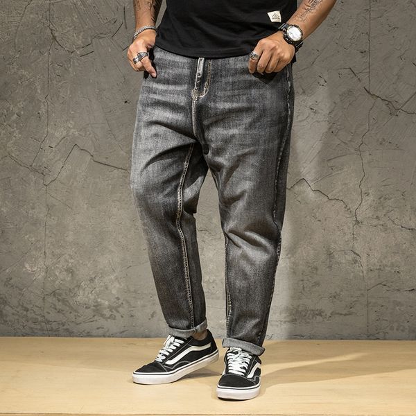 

hip hop jeans men harlan jeans men streetwear korean style clothes fashions black skateboard pants male 46 7xl, Blue