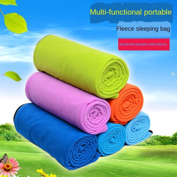 

double-sided fleece outdoor portable camping dirty liner wool sleeping bag travel sleeping bag sanitary indoor light