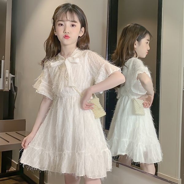 

girls dress new summer dress princess dress western style summer childrens super fairy puff yarn skirt, Red;yellow