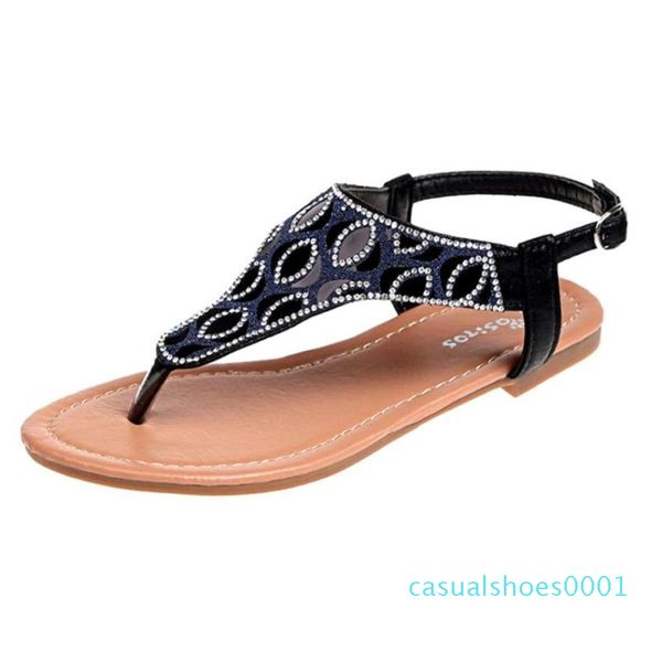 

summer shoes women roman flats flip flops crystal ladies sandals shoes bohemian beach sandals outdoor zapatos mujer c01, Black