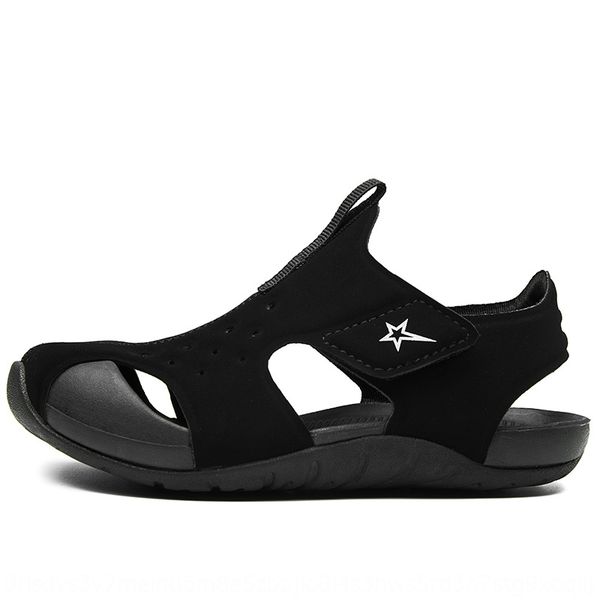

2019 main er tong bao er tong bao 's bag push 's beach sandals middle children big children baotou toe protection beach sandals, Black;red