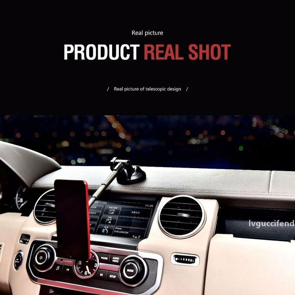 

universal car phone holder 360 degree rotating suction cup telescopic magnetic aluminum alloy car mount phone stand for iphone xr samsung