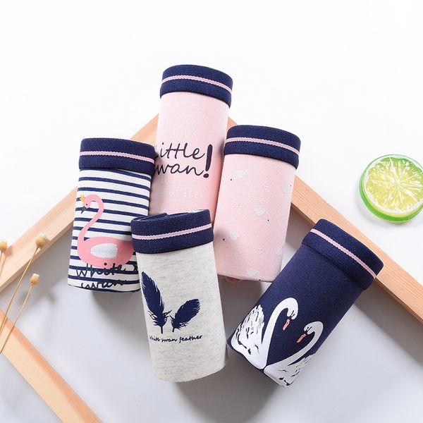 

женское белье сексуальное белье хлопок мило printed 5шт / batch, Black;pink