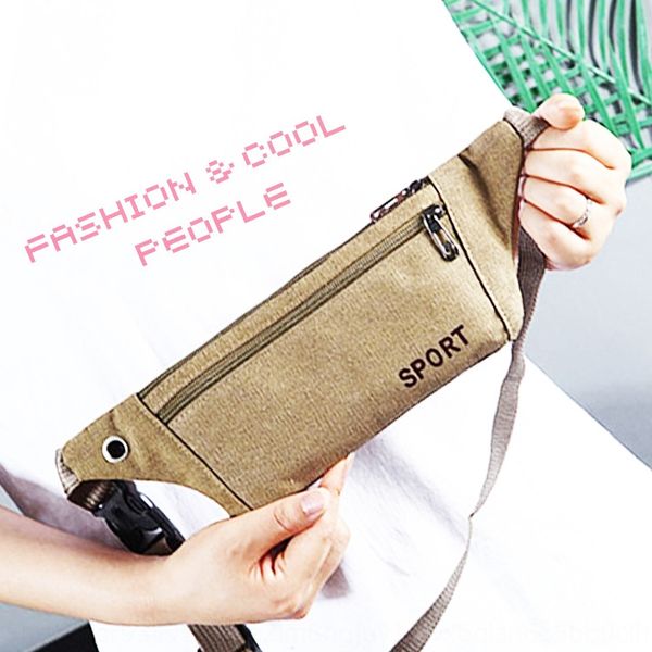 

men's leisure running canvas phone sports outdoor portable mobile phone multifunctional canvas bag running fitness chest bag