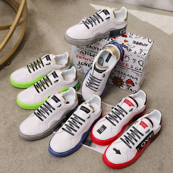 

2020h new trend hand-painted doodle leather party casual shoes outdoor men and women sports shoes wild couple shoes, size 35-45, Black