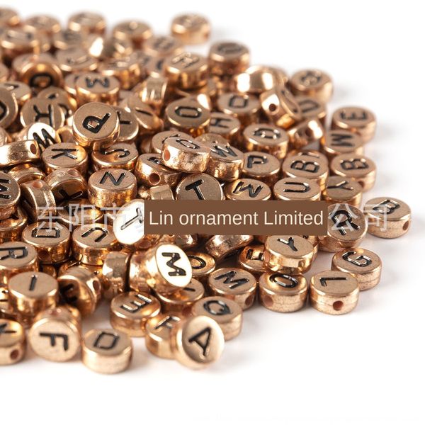 

acrylic letter rose gold 4x 7mm oblate diy puzzle bracelet diy beads accessories beads accessories 8181, Silver