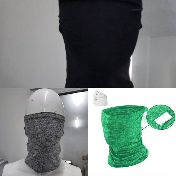 

outdoor sports breathable mask multi-purpose magic outdoor sports scarf scarf with filter layer 8455, Black