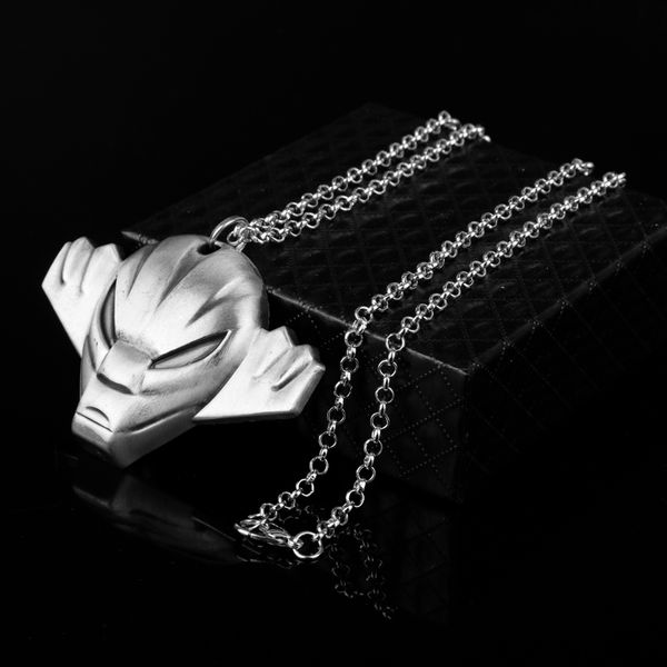 

anime jewelry robot kotetsu jeeg mask pendants&necklaces man's punk long link chain necklace, Silver