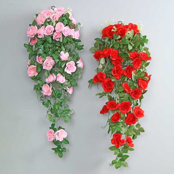 

1pcs artificial flowers rose hanging paper flowers home wall wedding decorations luxury home decor fake