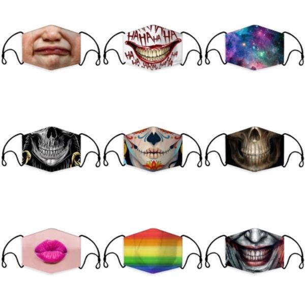 

three layers face mask anti-pollution blue and print s mouth face mask melt-blown dustproof filter mask#135