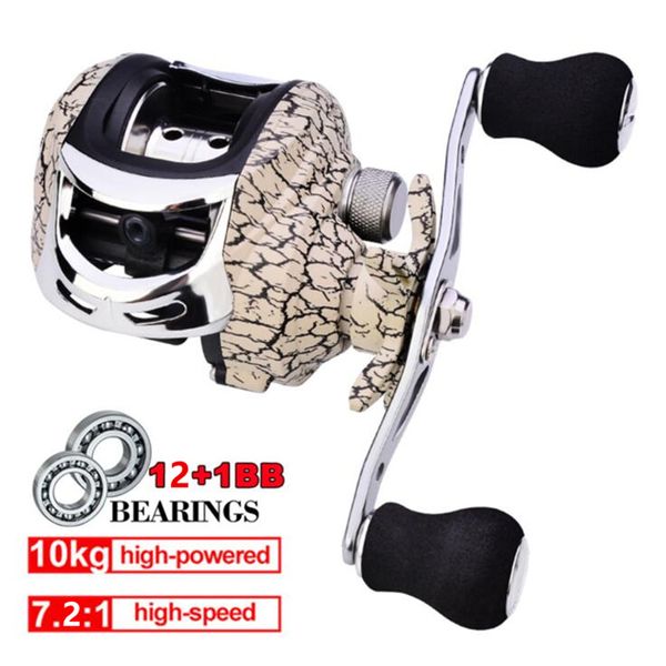 

10kg/22lb drag bait casting fishing reel high speed 7.2:1axle 12+1bb magnetic brake metal baitcasting fishing reel