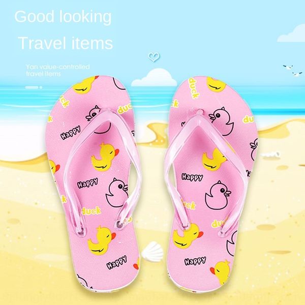 

2020 children' cartoon boys' and girls flip-flops slippers flip-flops' little yellow duck beach anti-skid flip-flops shoes, Black;grey