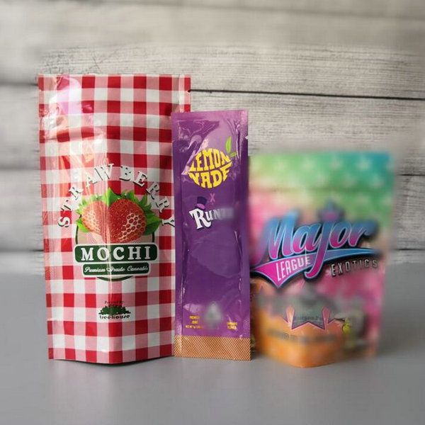 

2020 major league exotics bag lemon nade runtz strawberry mochi 35 mylar smell proof pouch zip lock airtight child proof for dry dhl