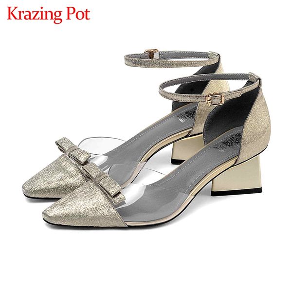 

krazing pot special sheep leather square med heels ankle straps bowie fasteners career elegant daily wear fairy jelly pumps l42, Black
