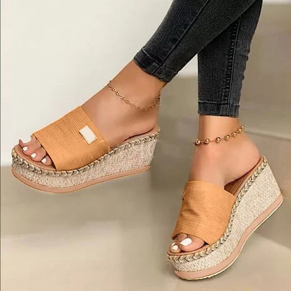 

summer slippers women wedge slippers platform flip flops soft comfortable 2020 casual shoes outdoor beach sandals ladies slides, Black