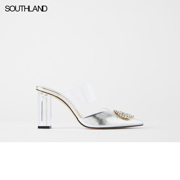 

slippers southland women england silver high street jewellery mules heels shoes woman sandals, Black