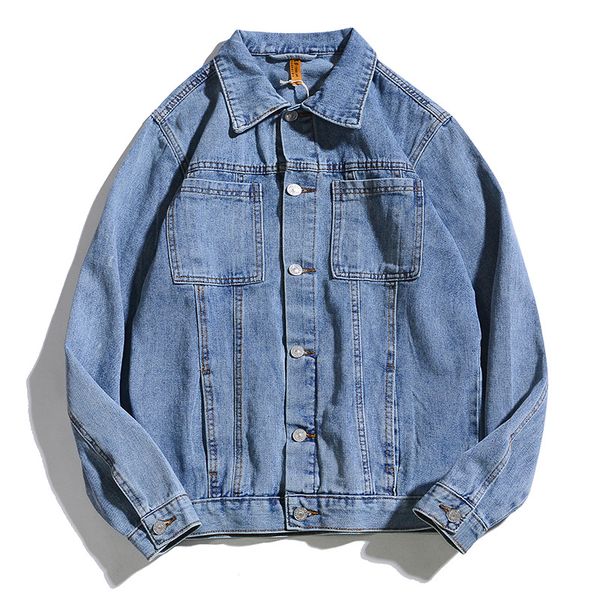 

men casual spring fall denim jackets stand-up collar outwear street wear daily soild color jean coat mens stylist jackets s-xxxl, Black;brown