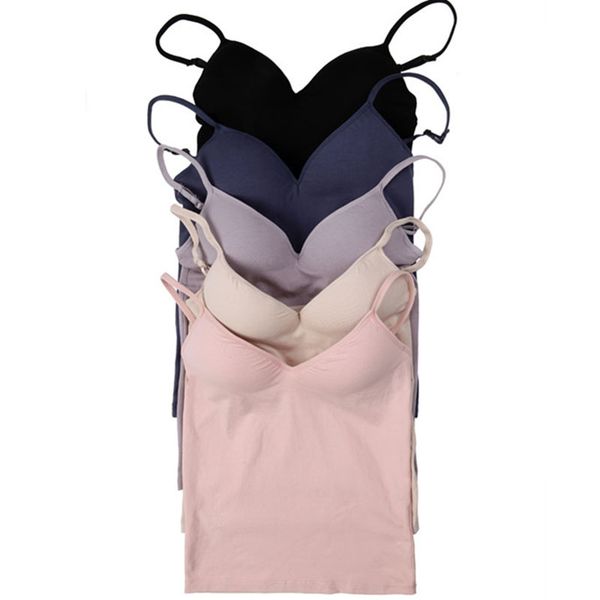 

women's solid seemless non-steel ring modal base camisole deep-v-adjustable coasters, Black;white