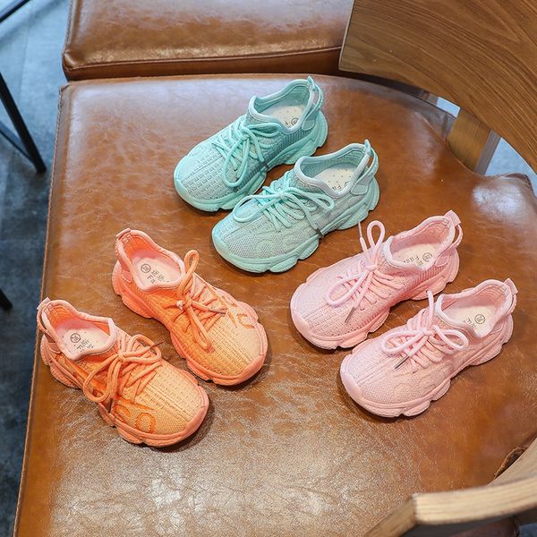 

jyqrn 2020 sneakers autumn new children's children's flying woven sneakers korean-style breathable soft bottom girlssingle shoes b, Black