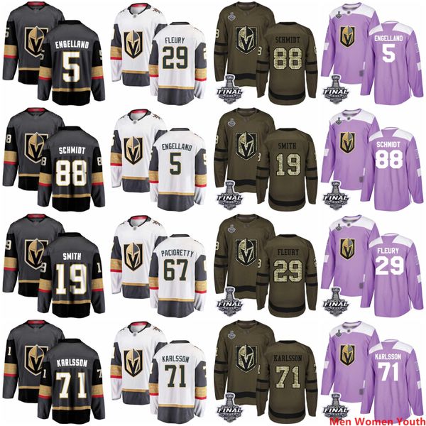 

custom men women youth vegas golden knights any name 29 fleury 71 karlsson 67 max pacioretty 88 schmidt 5 engelland usa flag hockey jersey, Black;red