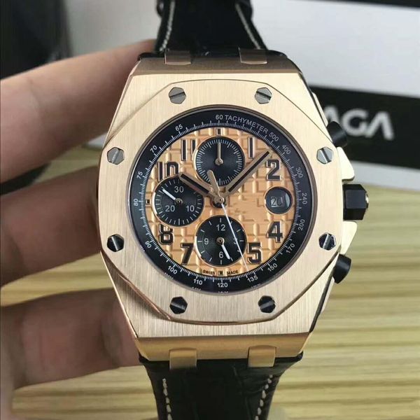 

royal oak 26470or.oo.a002cr.01 watch, luxury watch, 42 mm diameter dial, royal oak offshore type.men's sports mechanical watch 3a quali, Slivery;brown