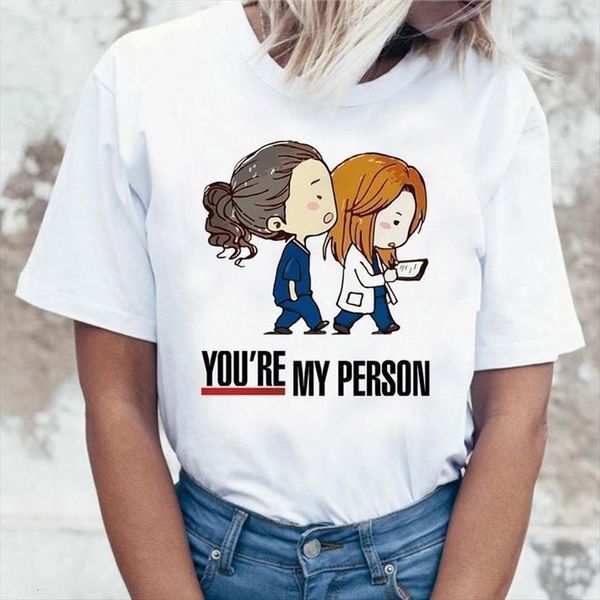 

мультфильм анатомия страсть тенниска женщина youre my person письмо t shirt 90s harajuku мода топы tee корейской тенниска женской, White