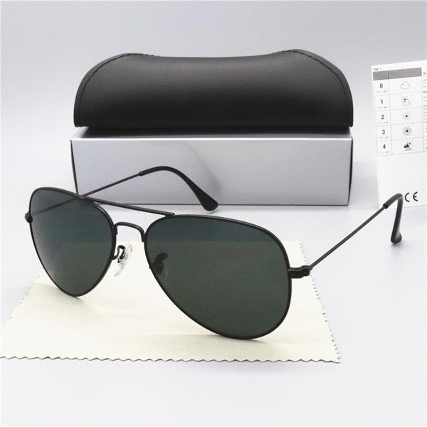 

brand design sunglasses vintage pilot brand sun glasses band uv400 men women ben metal frame glass lens with box 3025, White;black