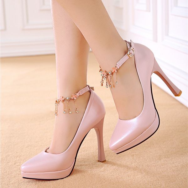 

korean shoes pointed toe metal chain large size women all-match casual female sneakers flats 2020 buckle big size dress leisure, Black