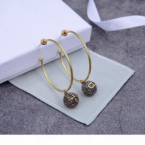 

luxury full diamond bee pendant ring designer earrings luxury designer jewelry women earrings, Golden
