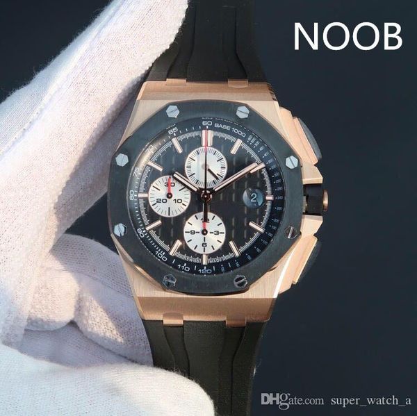 

jf super 26400 orologio di lusso 3126 fully functional timing silicone watchband mechanical timing movement designer watches, Slivery;brown