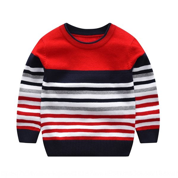 

cgcb7 2019 autumn new fashion boyskorean style knitwear children's cotton round neck sweater 2019 autumn new fashion boyskorean style p, Blue