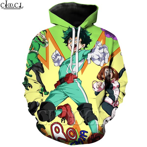 

cloocl anime my hero academia hoodies 3d printed streetwear sweatshirts hip hop hoodie sudadera hombre men/women hoodie tracksuit, Black