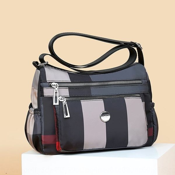

single shoulder slant middle-aged mother bag nylon cloth female large capacity nylon cloth durable fashion all-match korean style bag, White