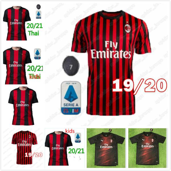 

men zlatan ibrahimovic 7 s.castillejo ac milan soccer jersey romagnoli 8 suso 10 calhanoglu borini football shirt piatek paqueta cutrone, Black;yellow
