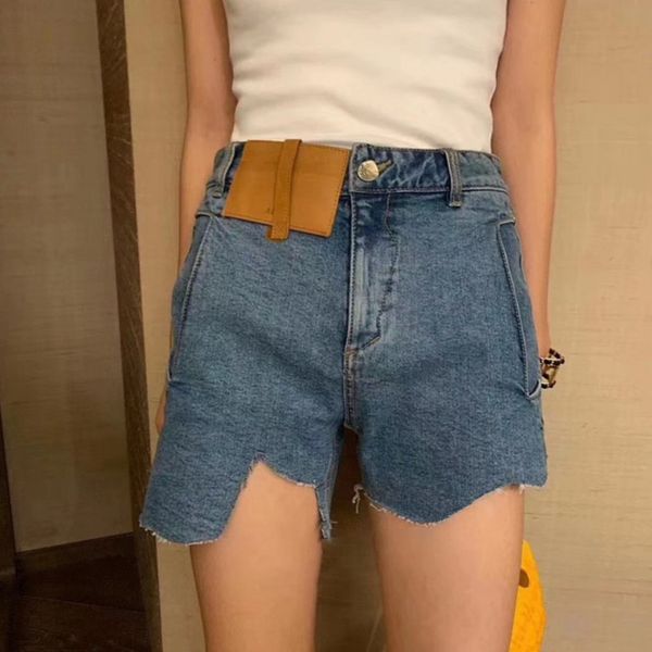 

womengaga korean irregular high waist wide leg denim shorts 2020 new autumn solid fashion female streetwear b427, Blue