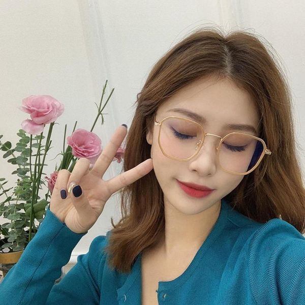 

retro vintage polygon metal eyewear retro optical eye glasses anti blue light transparent spectacle frames, White;black