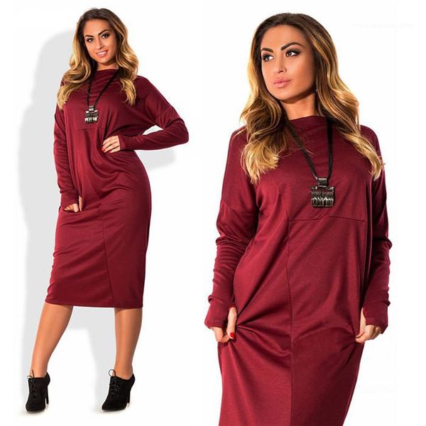 

plus size o neck womens designe dresses spring autumn panelled solid color womens dresses casual spring long sleeve, Black;gray