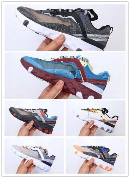 

react element 87 55 running shoes men women chaussures bred camo team red triple black tour green orange peel mens trainers sports sneakers