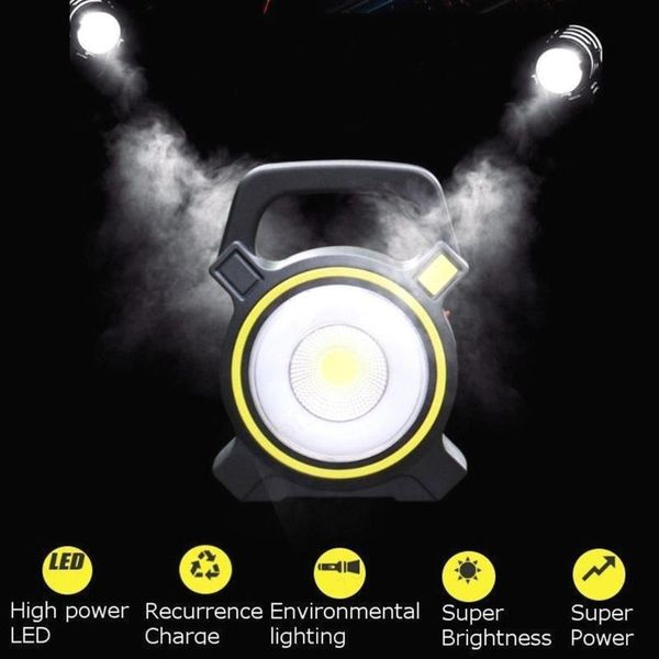 

2400lm led searching light 30w portable spotlight rechargeable floodlight travel camping light solar charge bracket work