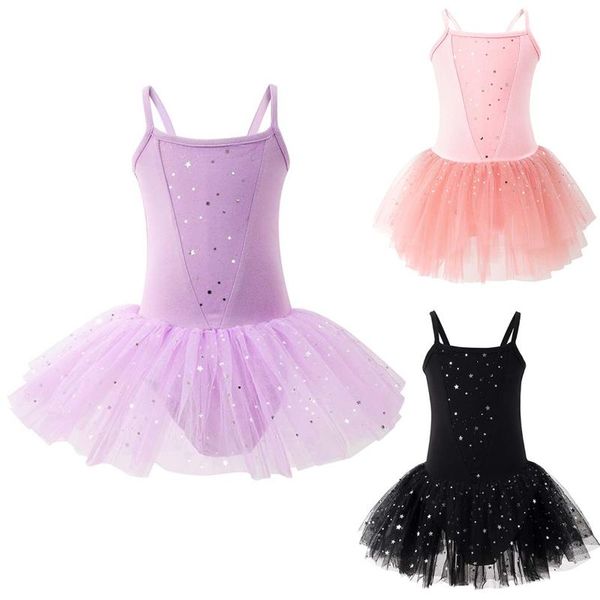 

girl's sleeveless solid ballet skirt children mesh dancing strapped dress children clothe for girls, Blue