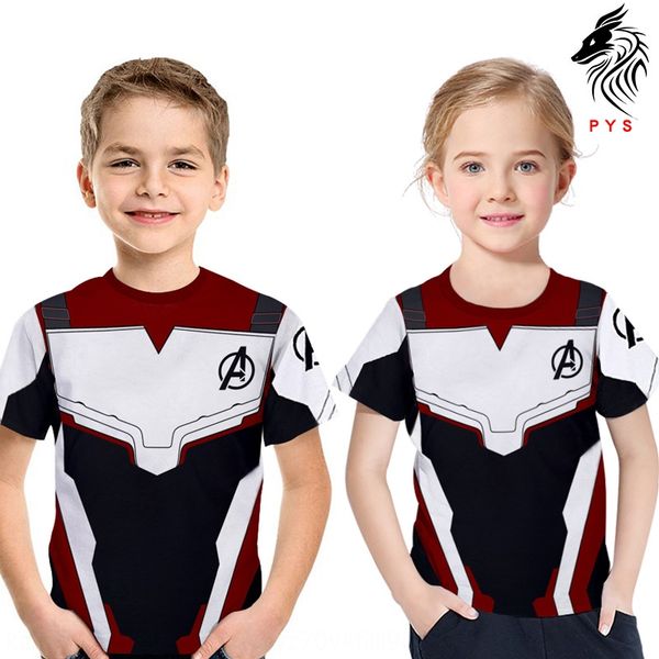 

rhlat avengers 4 quantum combat clothing concept clothing children's children's short sleeve t-shirt 3d digital printing round col, Blue