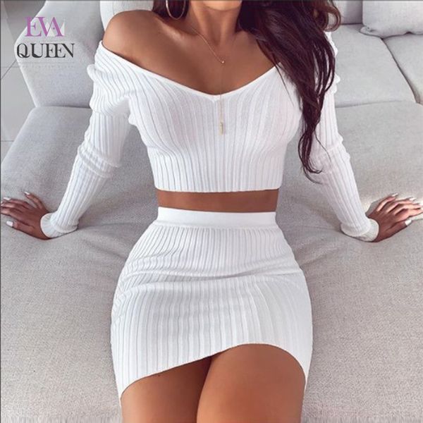 

evaqueen women dress fashion v neck striped knitted ladies dresses spring summer long sleeve slim fit bodycon party dress 2020, Black;gray