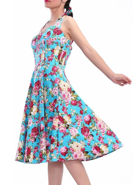 

new summer print floral dress plus size for women halter v neck sleeveless cotton bohemian dresses beach midi female wrap long swing dress, Black;gray
