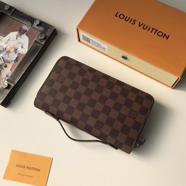 

fashion classic style mens wallet purses trend handbags phone money coin pocket long leather wallets zipper men purse with origin box