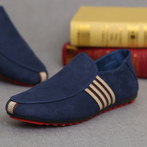 

men shoes wedding shoes men suede male loafers casual breathable driving mens flat tassel mocassin homme, Black