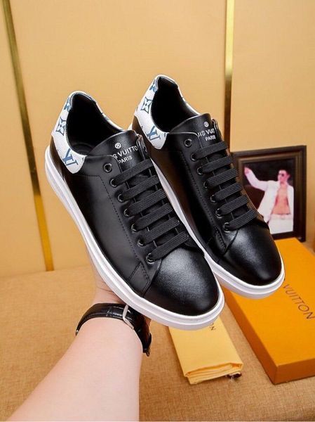

2020e classic alphabet low-lace-up casual sports shoes, high-end fashion wild men's tide shoes, size: 38-45, Black
