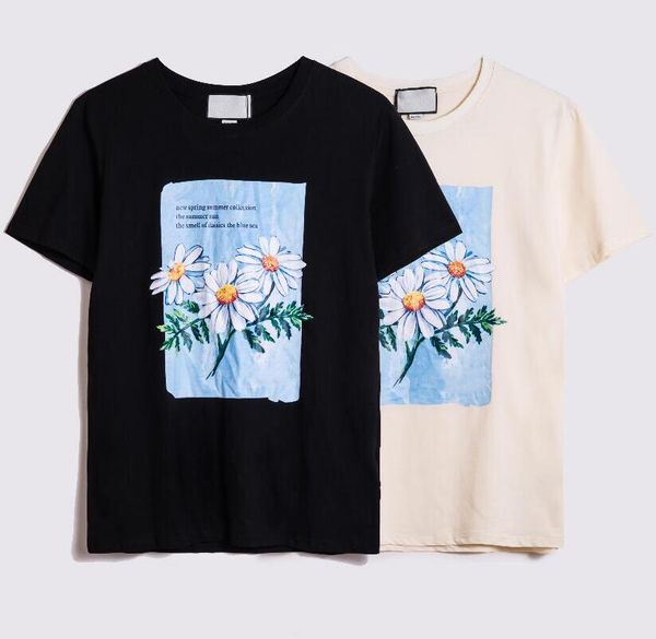 

2020 summer designer t shirts for mens tee shirts with flowers fashion casual pullover t-shirt mens clothing s-2xl available, White;black
