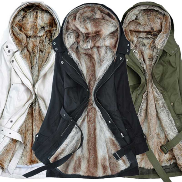 

2020 autumn and winter new fur collar hooded lamb wool mid-length cotton coat trench coat, Tan;black