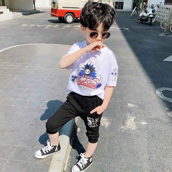 

men's t-shirt 2020 summer new trendy clothing korean style cotton short children's t-shirt children's clothing sleeve for chi, Blue